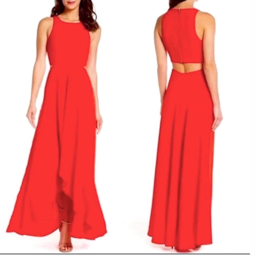 Ali & Jay High Low Red cutout maxi dress